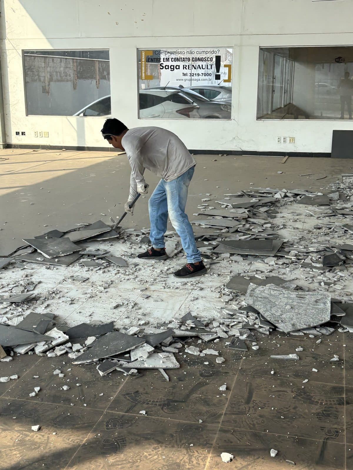 Remoção do piso antigo