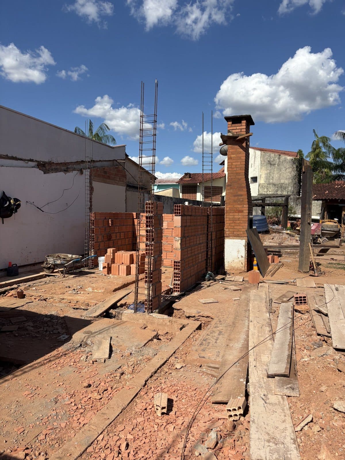 Vista geral do canteiro