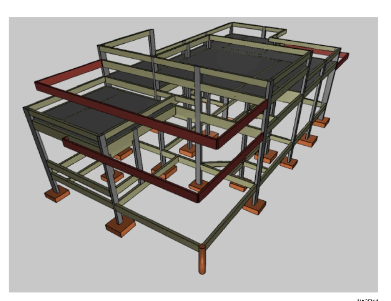 Modelo 3D da estrutura
